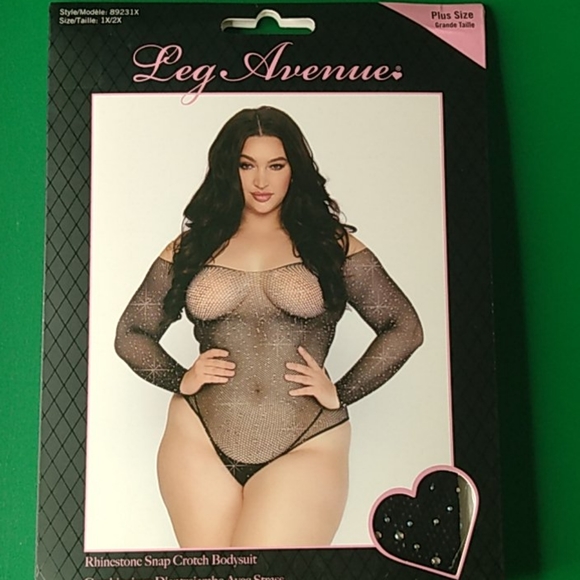 BNIB LEG AVENUE 1XL-2XL PLUS SIZE RHINESTONE BODY - Picture 1 of 2